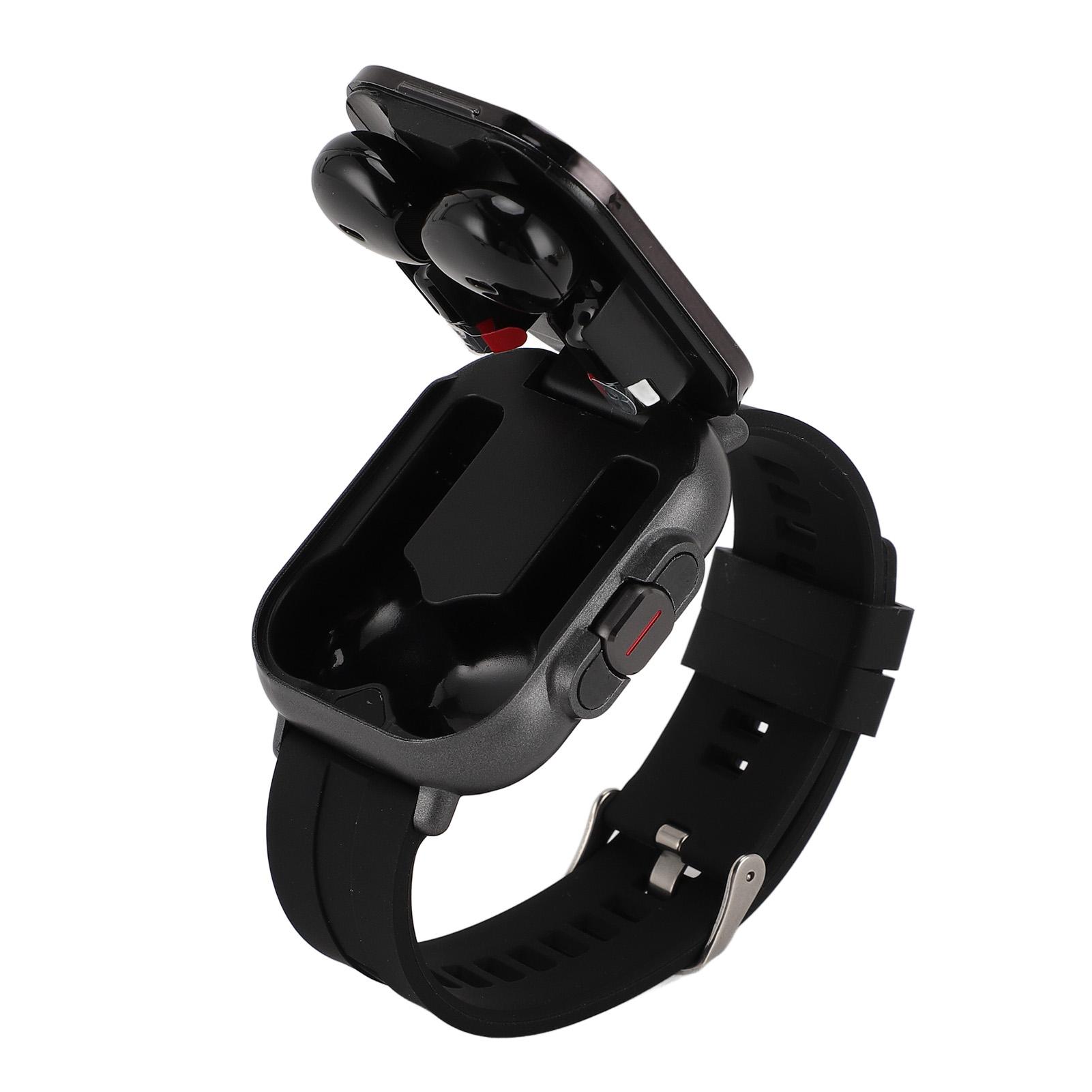 

Smartwatch with Earbuds 2.01 Inch Screen Silicone Band Smartwatch Wireless Headset Fitness Tracker Watch for IOS for