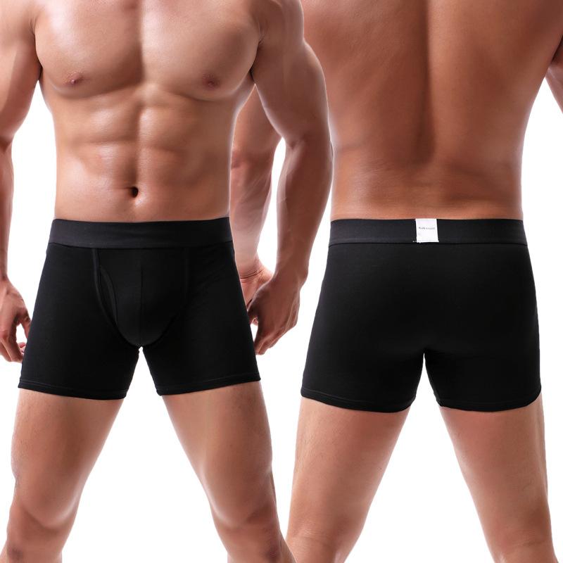 Men's Open-Crotch Briefs, Extended Length Athletic Boxer Briefs, Solid Colour Shorts