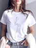 Baletnica Rysunek Liniowy Design Koszulka Damska Vintage Moda Koszulka Harajuku Streetwear Krótki Rękaw Harajuku Damska Y2K Koszulka Top