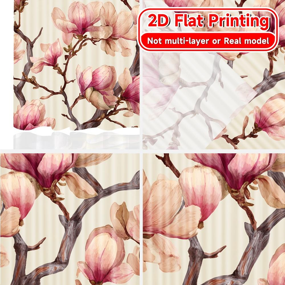 Flat Printing Magnolia Window Curtains Versatile Fabric Decorations Outdoor Living Room Curtain Set Of 2 Modern Made Polyester Washable Great Ready