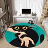 1pc Cat Pattern Office Round Area Rug, For Office, Laundry Room, Bedroom, Living Room, Under Office Chairs, Home Decor, Home Decor, Non-Slip