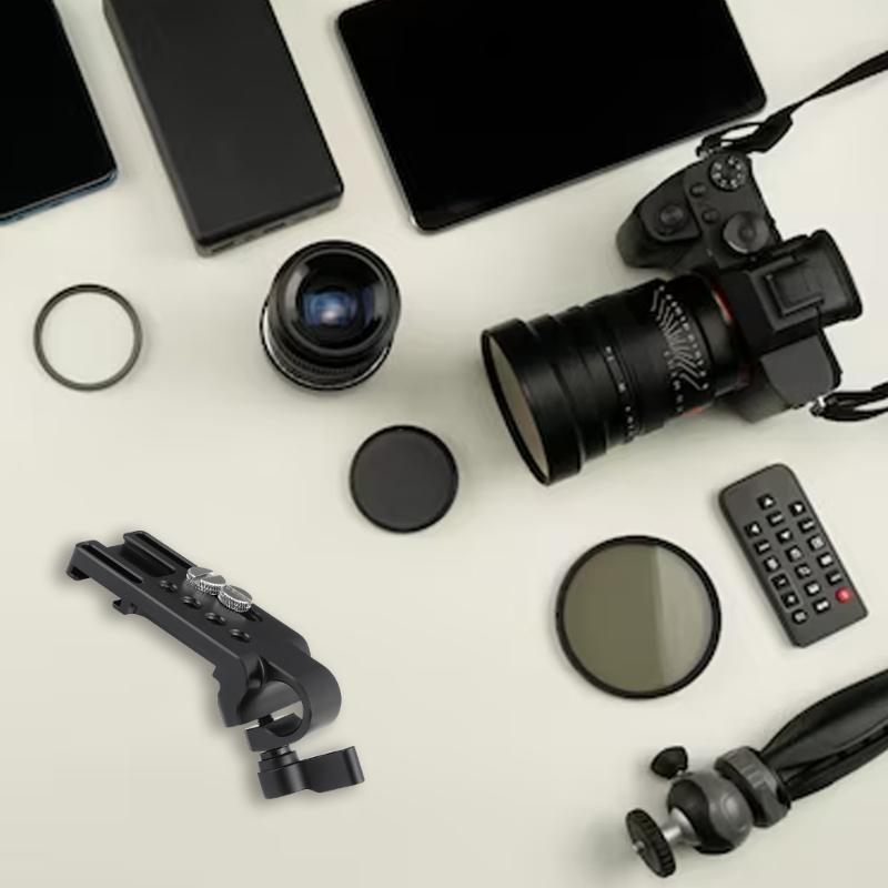 1 Set Photography Mounting Board 15mm Pipe Clamp Secure Camera Plate Multiple Thread Holes Aluminum Construction