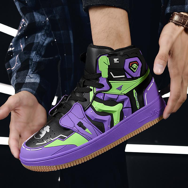 

AJ Ні. 1 машина суглоб обмежена серія aj1 високі кеди бренд чоловіче взуття анімація ЄВА меха спорт мандаринки модні кросівки 45 фіолетовий