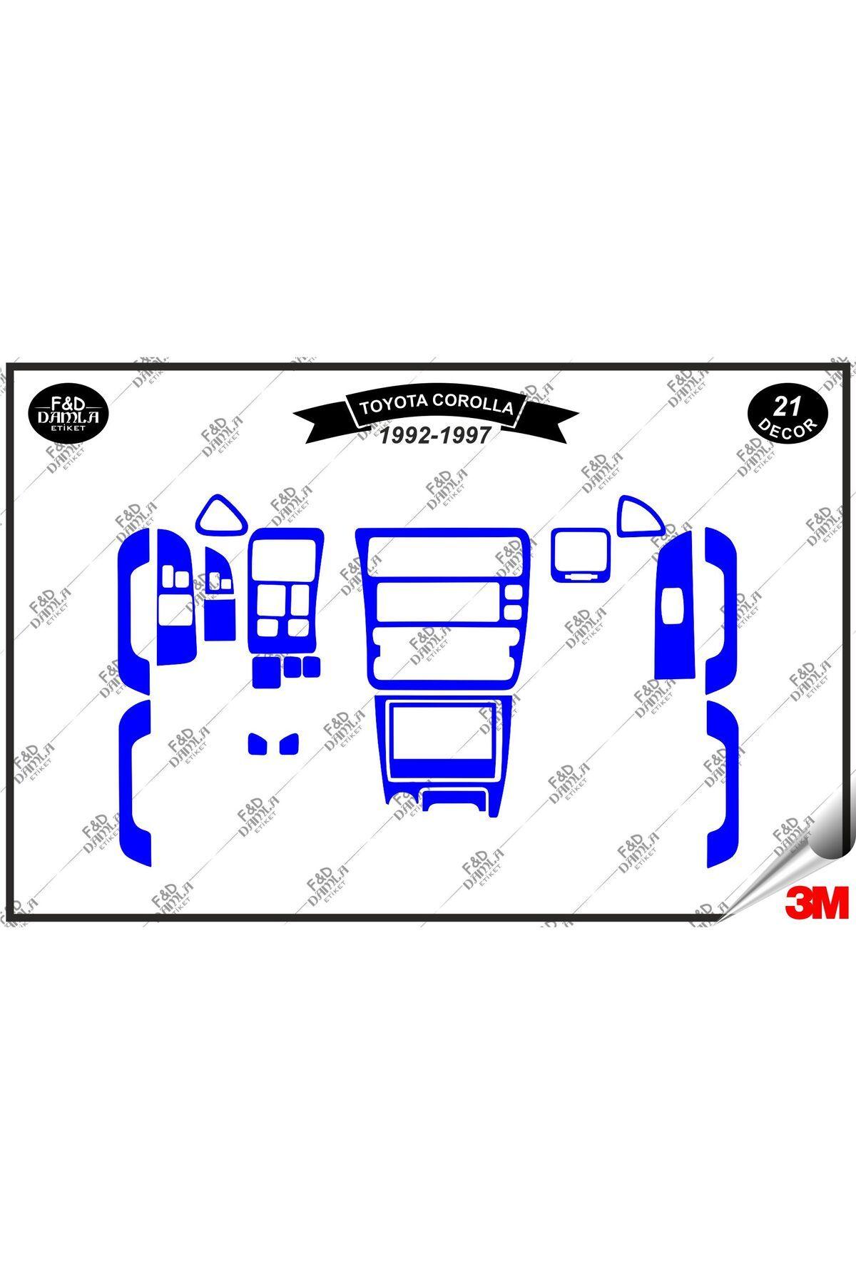 

Toyota Corolla Efsane Kasa 1992-1997 Torpido Konsol Trim Göğüs Maun Kaplama Set 21 Parça Mavi