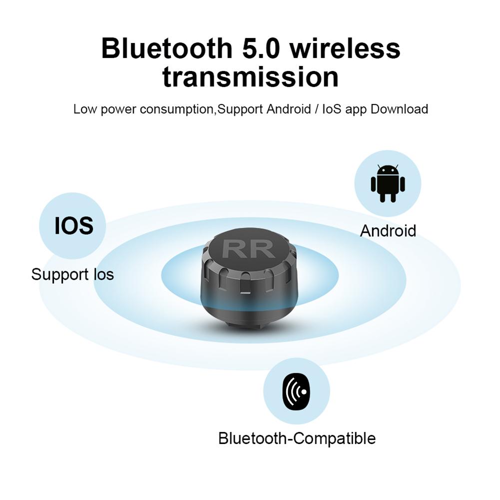 Auto TPMS Reifendrucküberwachungssystem Bluetooth-kompatibel Handy-Anzeige Auto Zubehör Reifendruck-Warnsensor