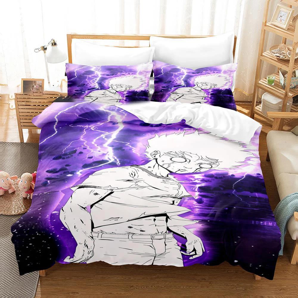 3D Printed Mob Psycho 100 Bedding Set Anime Kageyama Shigeo Duvet Cover Set Double Twin Full Queen King Adult Kids Quilt Cover