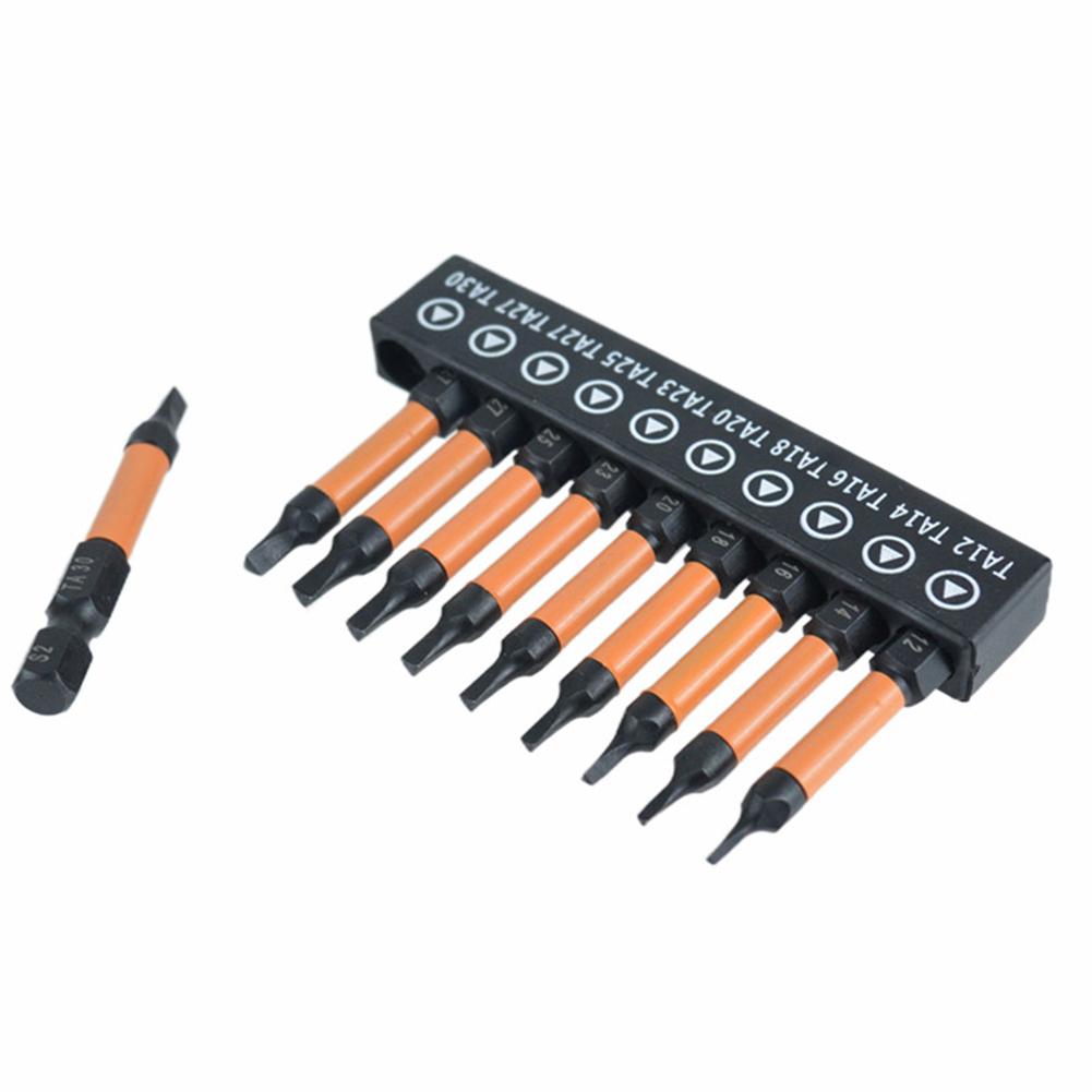 10 PCS Triangle Screwdriver Set S2 Alloy Steel Triangle Bits Screwdriver Bit TA12 TA14 TA16 TA18 TA20 TA23 TA25 TA27 (x2) TA30