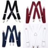 Suspenders Men Adjustable Elastic X Back Pants Women Suspender for Trousers 2.5CM Width 4 Clips Adjustable Elastic Back Braces
