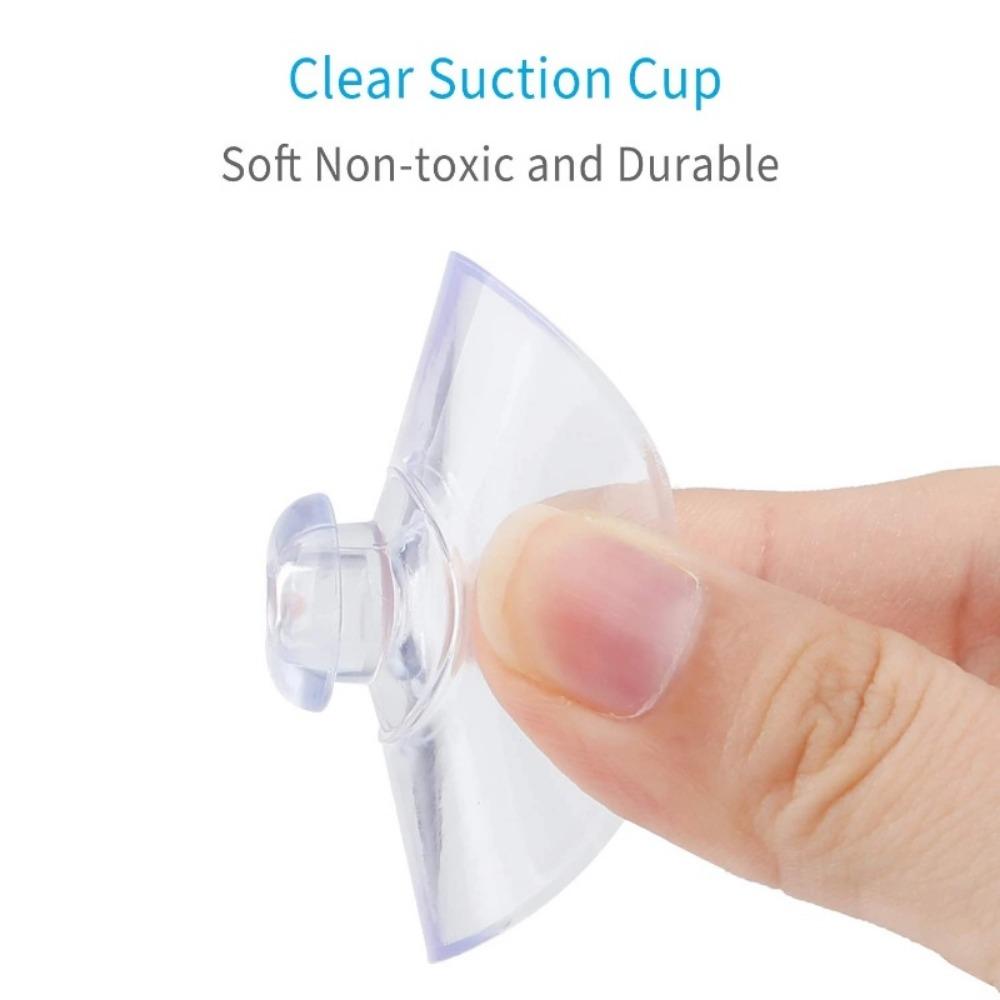 10pc Strong Round Mushroom Head Sucker Strong PVC Transparent Suction Cups for Perforated Car Glass Bathroom Wall Door Storage