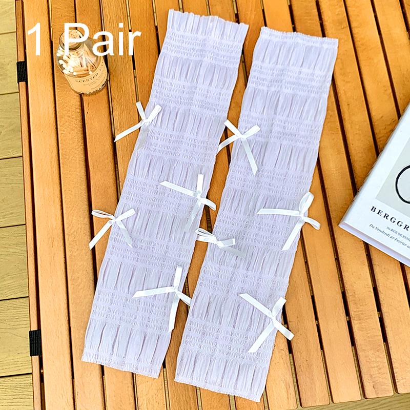 

1 пара модных солнцезащитных рукавов Ice Silk Overshirts в балетном стиле с бантом и сердечком для девочек