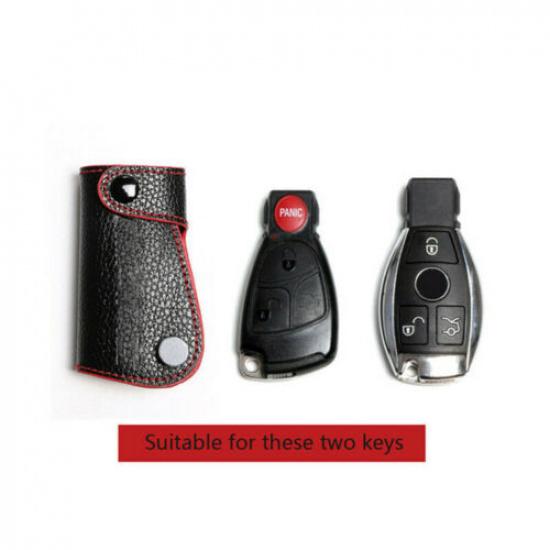 Real leather car key cover case key chain Decoration Cover for Mercedes Benz car