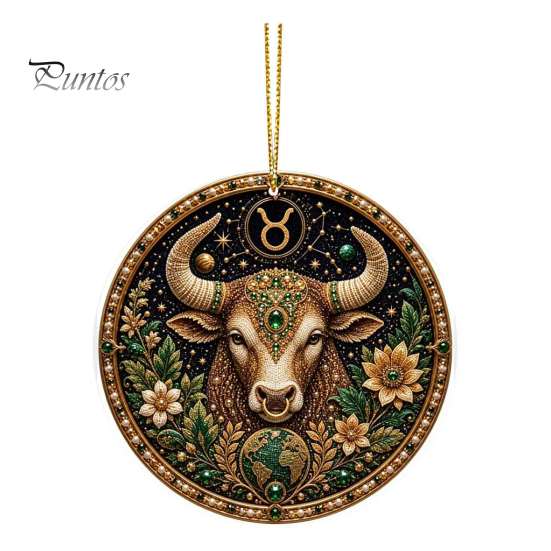 Halloween Decorative Pendant 2D Flat Pearl Painting Ornament, Double Sided Zodiac Theme Hanging Gem Home Ornament Art Craft, Rhinestone Beads Pattern