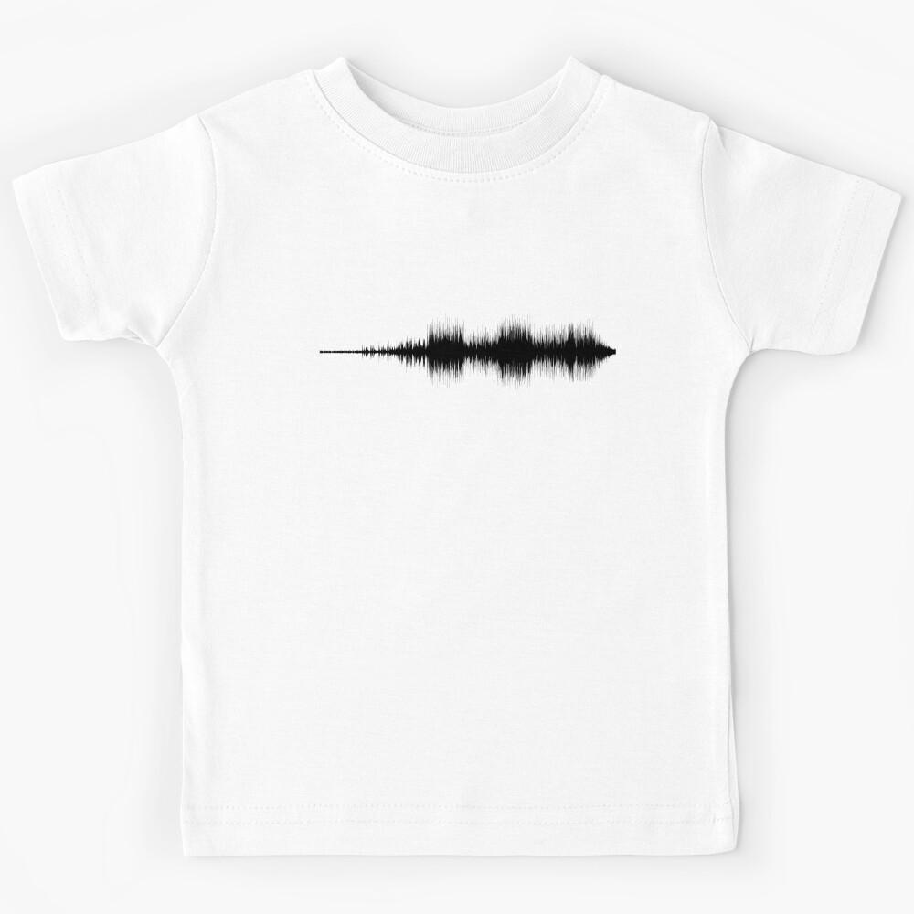 Wish You Were Here  by Pink Floyd Sound Wave Pattern Black and White Kids T-Shirt 130