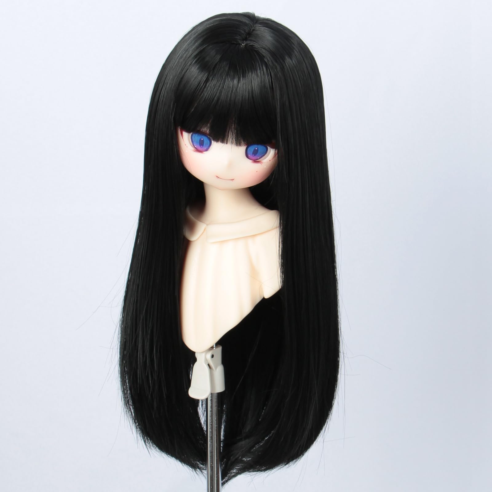

Linfairy 8-9 inch 13 Doll Long Wig, Straight Long Hair (Black)