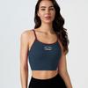 Women's Colorblock Seamless Knit Retro Sports Tank with Chest Pads and Spaghetti Straps