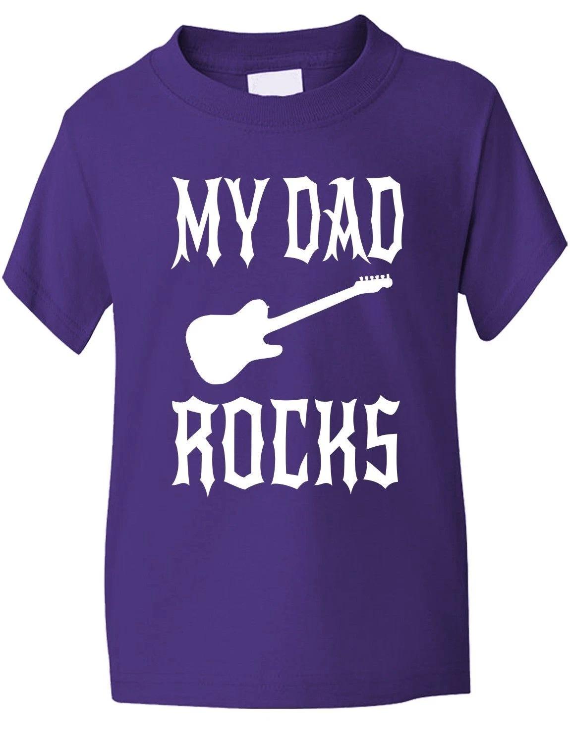 

My Dad Rocks! Funny Kids Boys Girls T-Shirt Birthday Gift Age 1-13 2XL