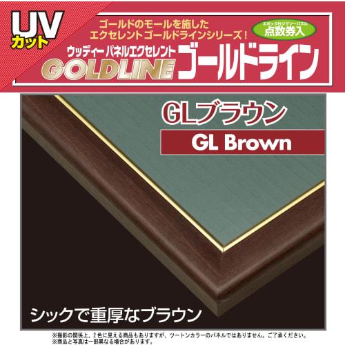 Epoch [Made in Japan] Wooden Puzzle Frame Woody Panel Excellent Gold Line Gold Molding Specification Brown (49 x 72cm) (Panel No. 10-D) Hanging String