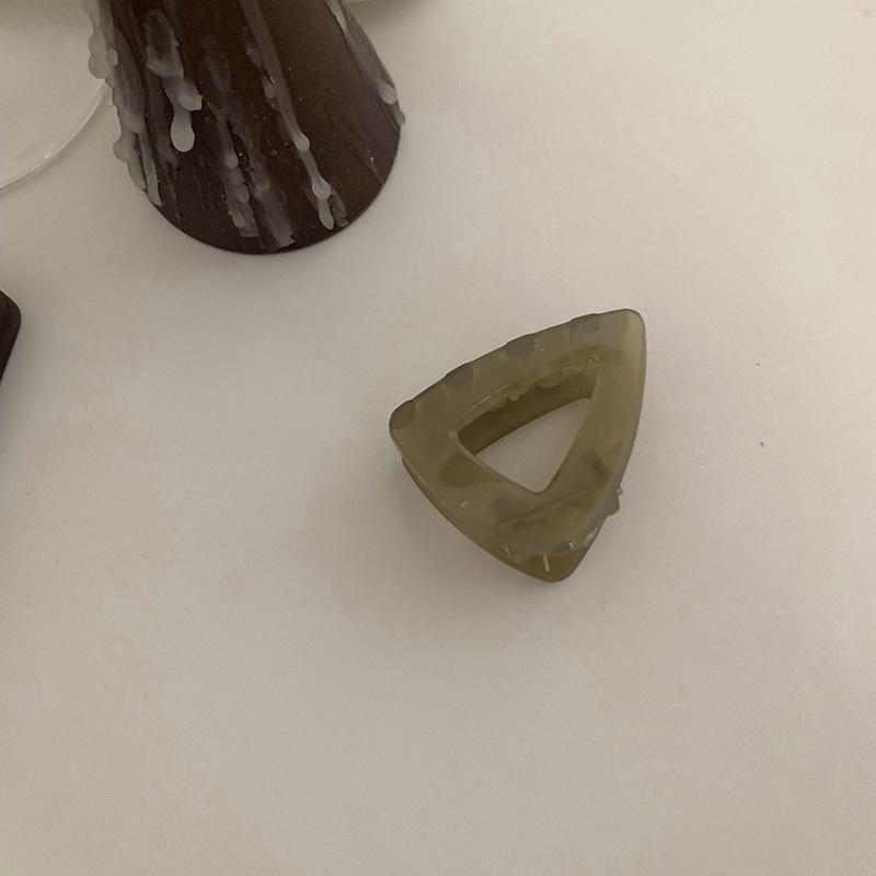 Transparent Triangle Coffee Hair Clip for High Ponytails