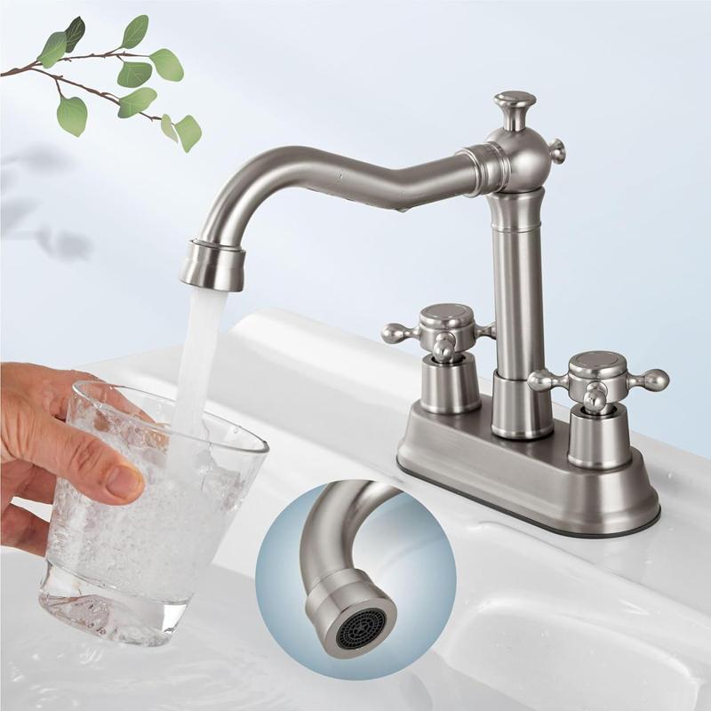 360 Swivel Antique Brass Bathroom Basin Faucet Sink Mixers Taps Bathtub Dual Handles Deck Mounted Basin Sink Mixer Black Chrome