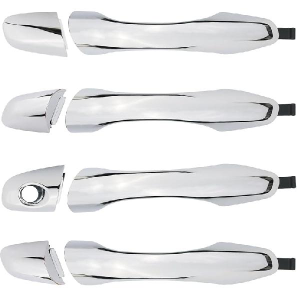 APPERFiT Exterior Door Handle W/End Cap Cover For Rear Door Right Passenger Side Chrome Compatible With Kia Sorento 2016 2017 2018   Replaces