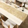 Hollow Leaves Table Runner  35x180 cm/ 14x73 Inch Waterproof Washable Gold Dining Table Runner for Wedding Banquet Party Decor
