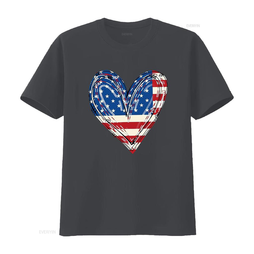 Womens USA T Shirt Girls American Flag 4th of July Kids Patriotic Tops vintage Washed designer clothes Top For Everyday Wear