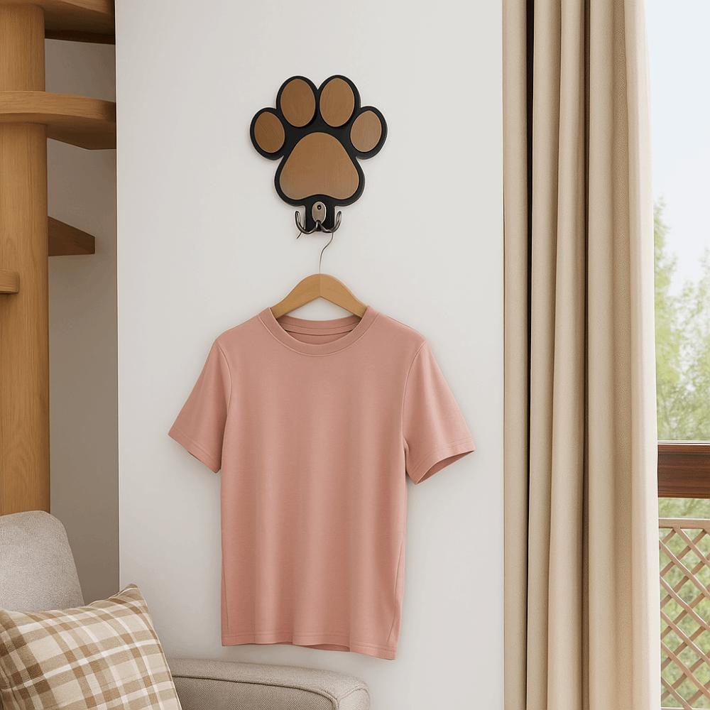2Pcs Wall Mounted Wooden Paw Print Wall Hook Non-slip Cat Claw Coat Hooks  Bedroom