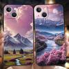 Phone Case Cover for iPhone 17 16 15 14 13 12 Pro Max 11 Pro Max 17 AIR Plus Shockproof Soft TPU Shell Pink Sunset Mountain Bags