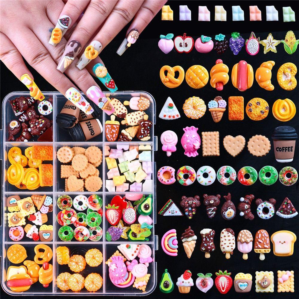 Lollipop Bead Butterfly Nail Art Decorations Flowers Candy Nail Accessories  DIY Manicure