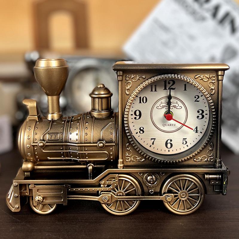Vintage Locomotive Alarm Clock - Wake-Up & Back-to-School Gift for Students