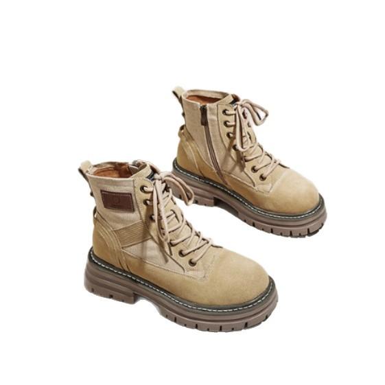 Martin boots women's 2025 new autumn retro heightening tooling boots outdoor single boots popular thick-soled heightening short boots