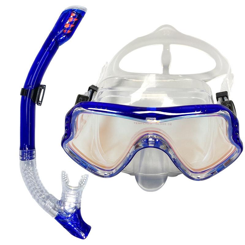 Snorkeling two-piece set full dry snorkel high definition colorful electroplated diving mask