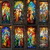 Europeisk Retro Kyrka Insynsskydd Fönsterfilm Färgglada Glasmålning Fönsterdekaler Ogenomskinliga Självhäftande Heminredning Konstdekaler