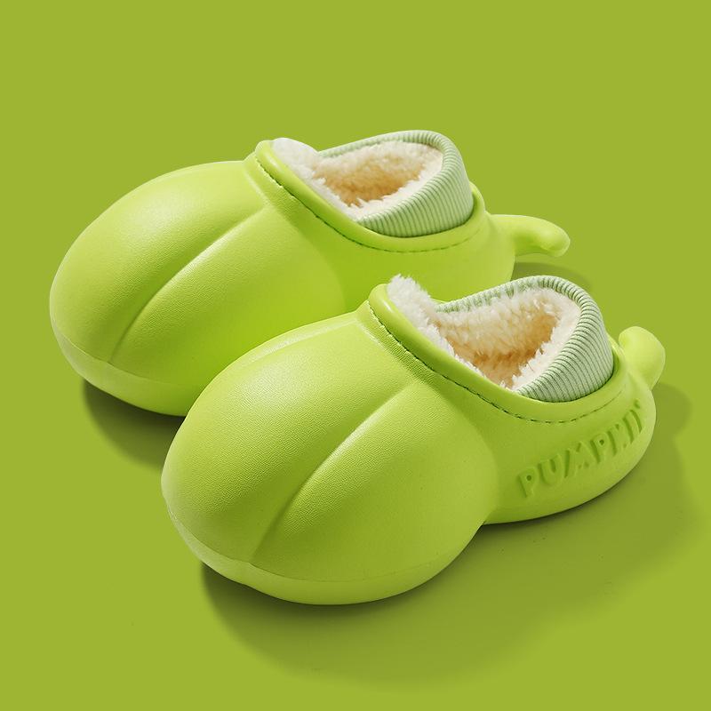 upper waterproof children's cotton drag girl middle and small children's non-slip plush slippers winter indoor warm bag root cotton classmate male
