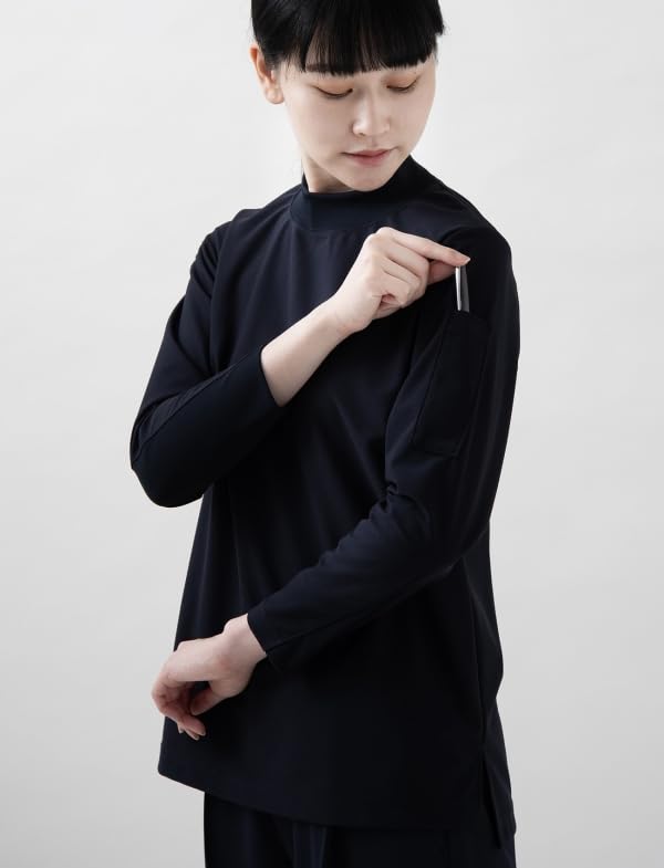 Seven Uniform CU1963-1 Navy LL Mock Neck Long Sleeve T-Shirt
