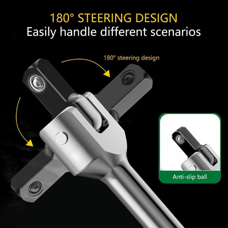 High Strength Ratcheting Socket Wrench Spanner 72 Tooth Mechanism 100Nm Torques for Automotive Repair Tightening Tasks