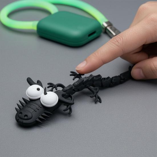 3D-gedruckte Cartoon-Drachenfigur, Drachen-Ornament mit großen Augen und beweglichen Gelenken, Drachen-Fidget-Spielzeug zur Stressbewältigung für Zuhause und Büro