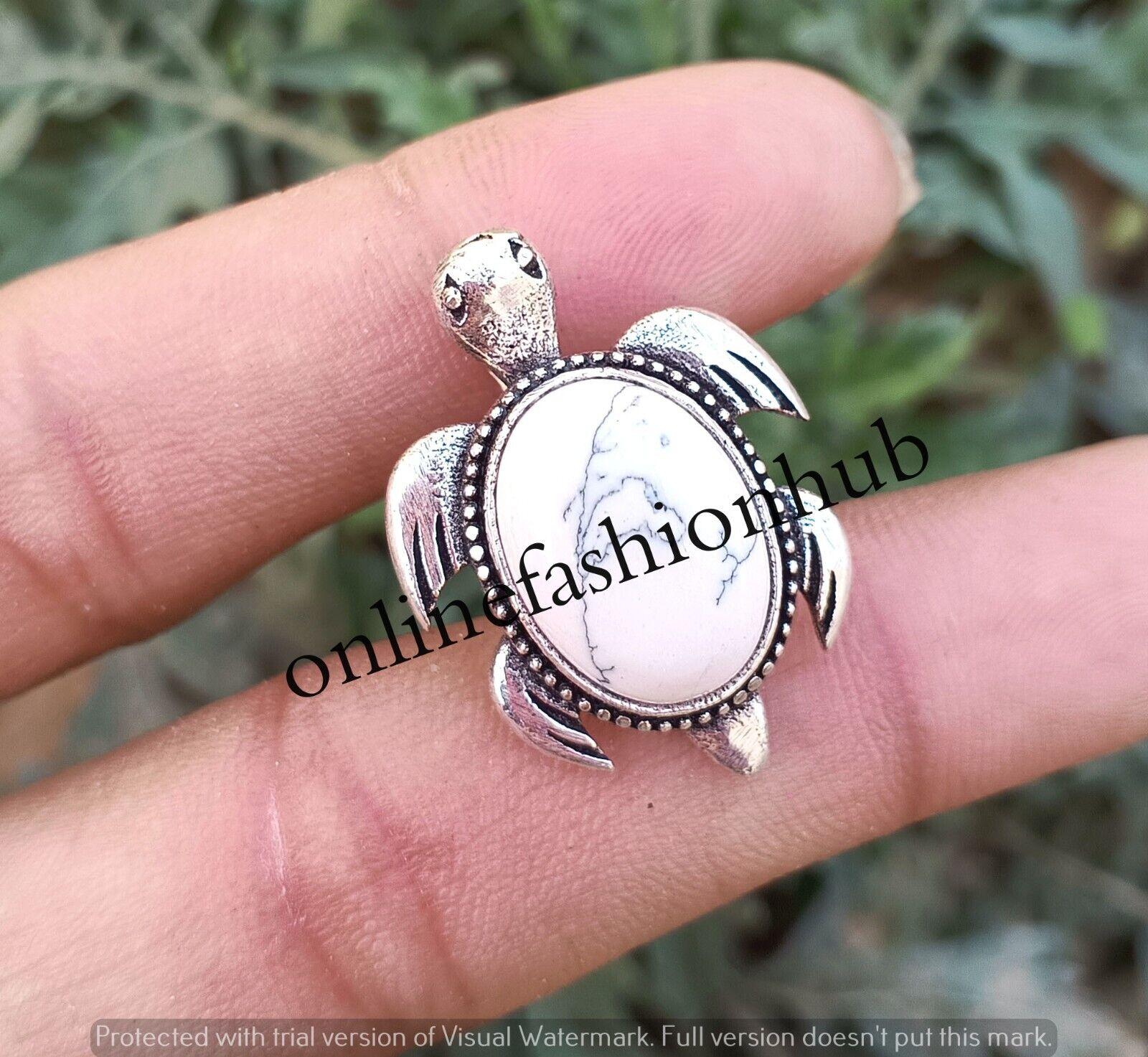 

Подвеска в виде черепахи с покрытием из стерлингового серебра 925 пробы из говлита