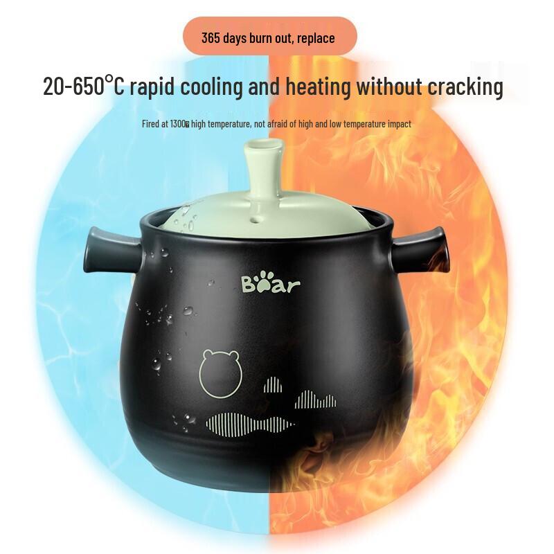 Bear Ceramic Clay Pot for Stew and Soup