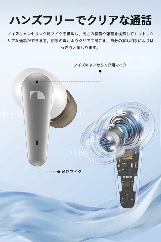 Nakamichi TW130NC Kabellose Bluetooth ANC Geräuschunterdrückung Umgebungsgeräusche Bass Bis zu 45 Stunden Musik Japanische Stimme Einzelohr Weiß In-Ear Kopfhörer, 5.3,