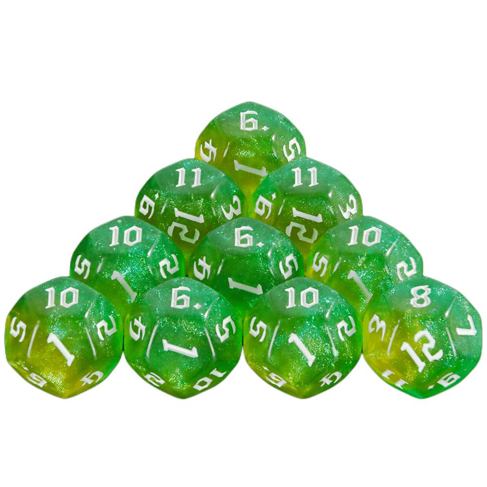 DND Würfel Set Mischen Farbe mit Glitter Würfel 10PCS Polyhedral D12 Würfel für Bord Spiele Mithelfer