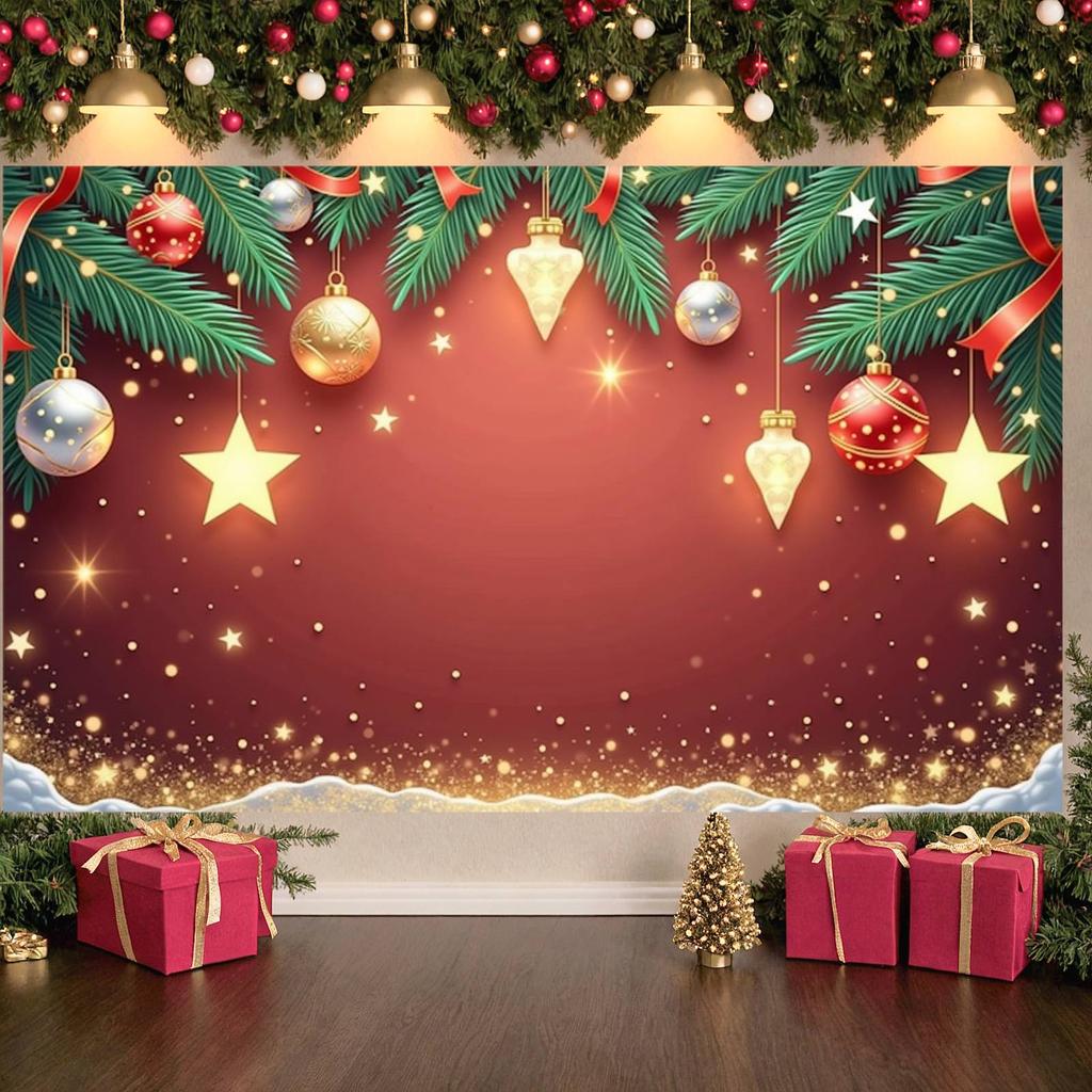 Christmas Banner Snowflake Pattern Winter Celebration Banner Xmas Background Festive Decorative Christmas Decor Backdrop