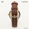 CREPHA Men's Analog Solar Rechargeable Watch with Leather Strap, Brown, AV-AM172-WTG