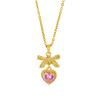 Sweet Zircon Bow Necklace - Women’s Titanium Steel Design