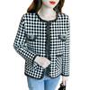 Checkered Autumn Fragrance Celebrity Style Coat for Women's Short Small Versatile Luxury and Elegant Style Thousand Bird Grid Red