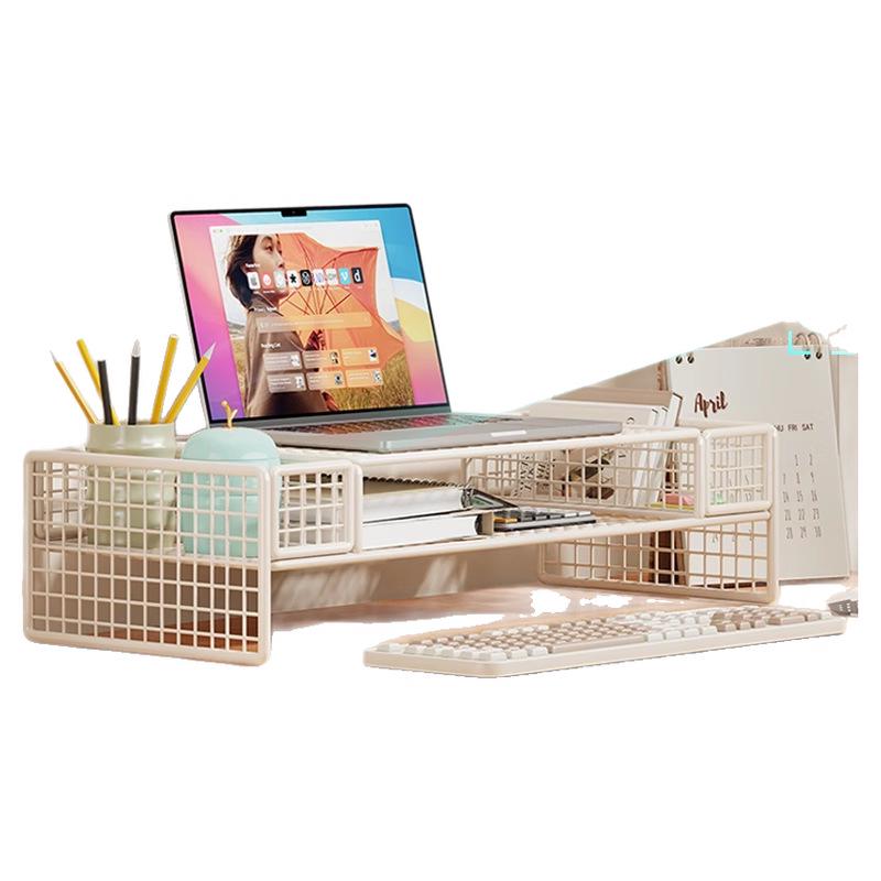 Adjustable Laptop & Monitor Stand with Storage Shelf