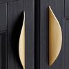1PC Wardrobe Door Pulls Furniture Drawer Knob Handle Pulling Door Crescent Design Brass Handle Cupboard Shoe Cabinet