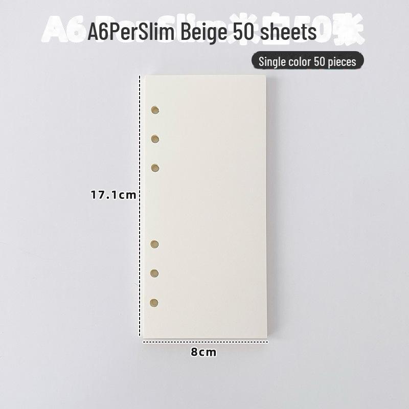 Ultraúzké náhradní listy A6 s volným listem s mřížkou a 3palcovými úložnými kapsami