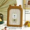 Cartoon Crown Vertical Rectangular Photo Frame Walnut Design Simple Cute Plastic Tabletop Display with Polished Finish