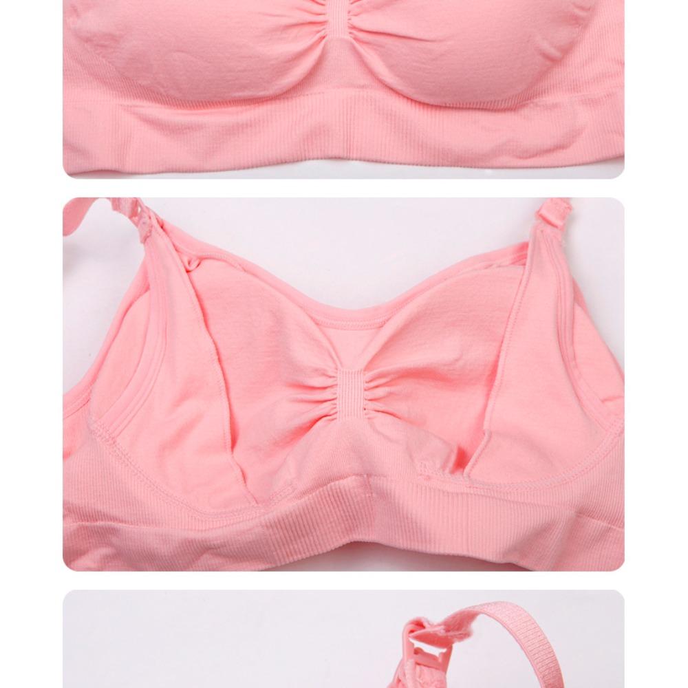 Women's Plus Size Maternity Nursing Bra, Front Open Wireless Push Up Seamless Breastfeeding Lingerie